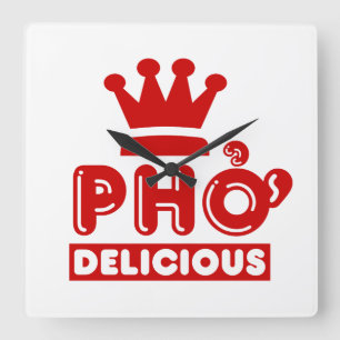Relógio Quadrado Pho King Delicious