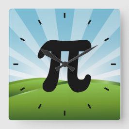 Relógio Quadrado Pi - Símbolo de Wall Clock