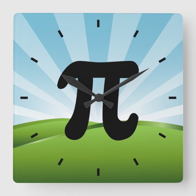 Relógio Quadrado Pi - Símbolo de Wall Clock (Frente)