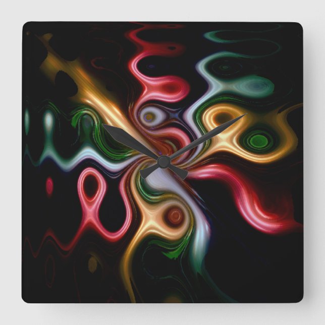 Relógio Quadrado Picasso Rosa (Frente)