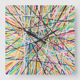 Relógio Quadrado Pick-Up Stick 2 Wall Clock