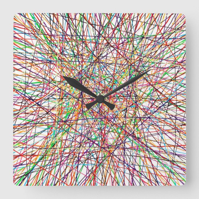 Relógio Quadrado Pick-Up Stick Wall Clock (Frente)