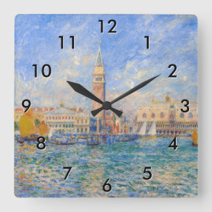 Relógio Quadrado Pierre-Auguste Renoir - Veneza, o Palácio do Doge