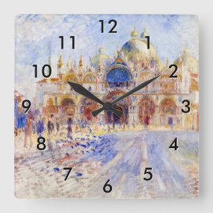 Relógio Quadrado Pierre-Auguste Renoir - Veneza, Praça de São Marco