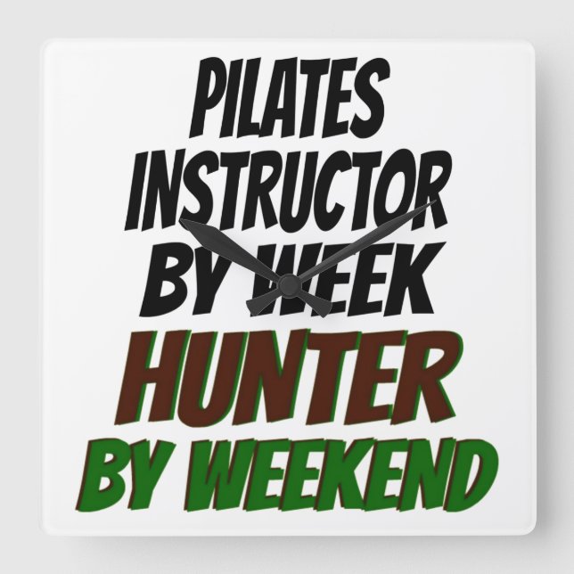 Relógio Quadrado Pilates Instrutor Hunter (Frente)