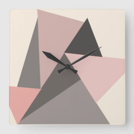 Relógio Quadrado Pink and Gray Mid-century Modern Geometric