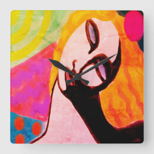 Relógio Quadrado Pintura de Abstrato original