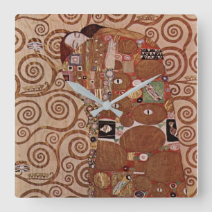 Relógio Quadrado Pintura de Gustav Klimt: O Embrião (cerca de 1909)