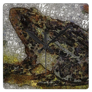 Relógio Quadrado Pintura do sapo do FK-Estilo de Frida Kahlo