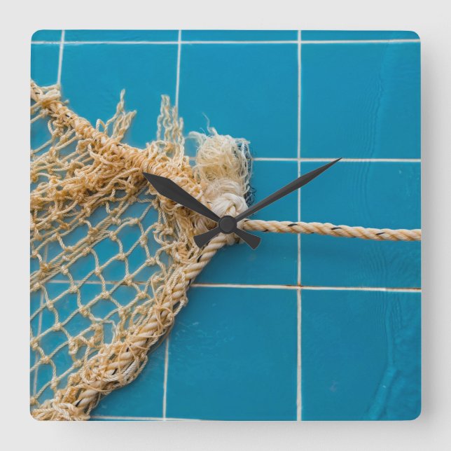 Relógio Quadrado Piscina de Natação Elegante (Frente)