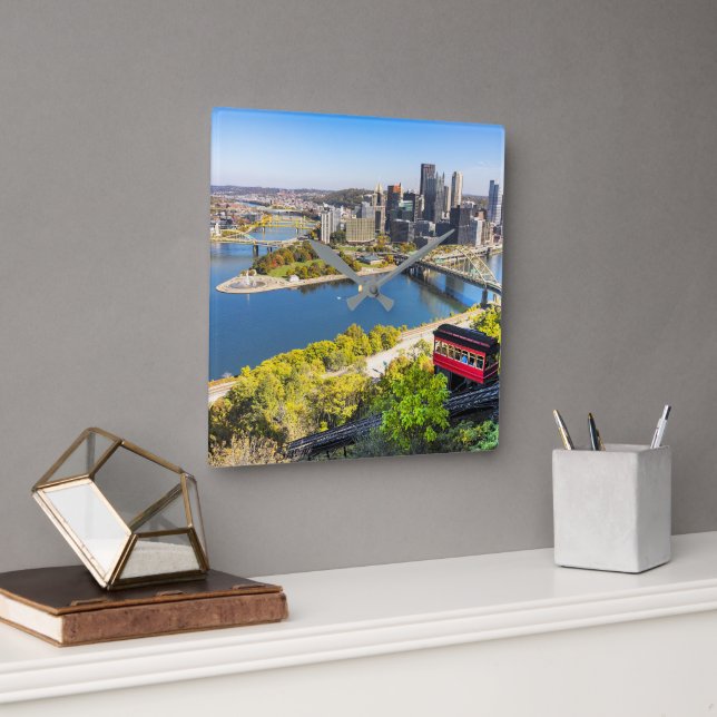 Relógio Quadrado Pittsburgh Pennsylvania Duquesne Incline (Escritório)