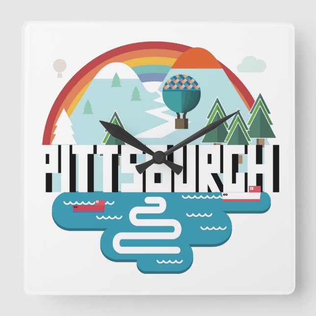 Relógio Quadrado Pittsburgh, Pensilvânia | Design de paisagem urban (Frente)