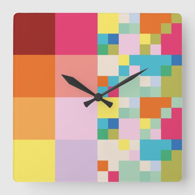 Relógio Quadrado PIXELAT PRIMEIRA SÉRIE quadrados por Masanser (Frente)