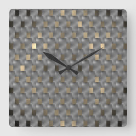 Relógio Quadrado Placas cinza sobre marrom claro, toneladas pretos