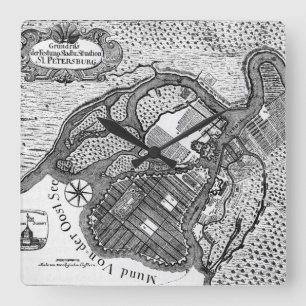 Relógio Quadrado Plano de St Petersburg