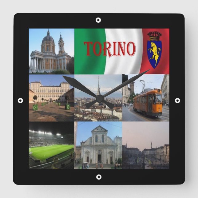 Relógio Quadrado PMT012 TURIN, Mosaico, Piemonte, Itália (Frente)