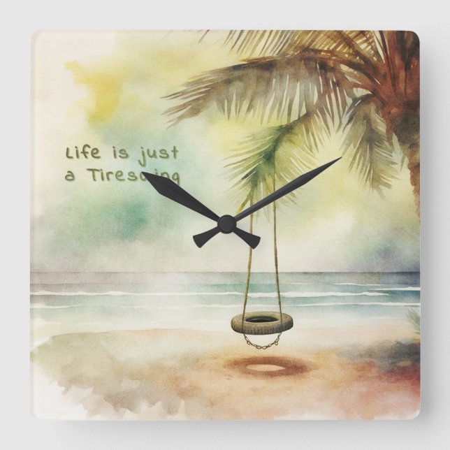 Relógio Quadrado Pneus Swing - (Frente)