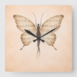 Relógio Quadrado Poetic Butterfly Form Square Clock