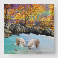 Polar Bear Cubs Pescar;
