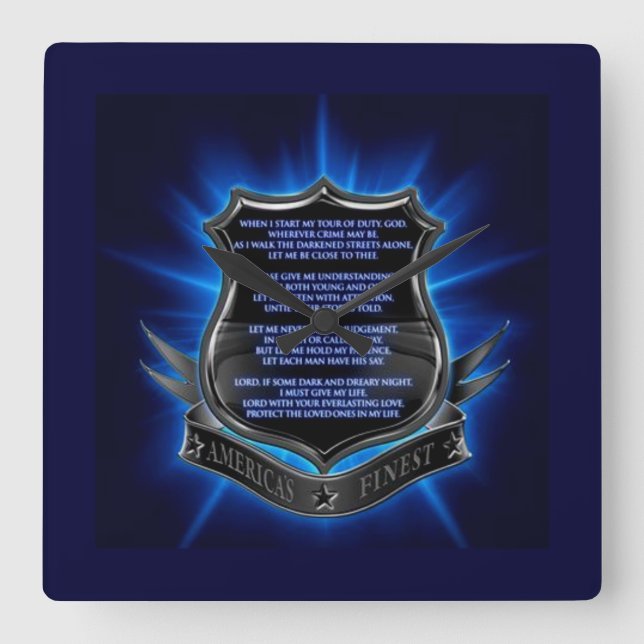 Relógio Quadrado police clock (Frente)