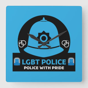 Relógio Quadrado Polícia de Orgulho gay LGBT+