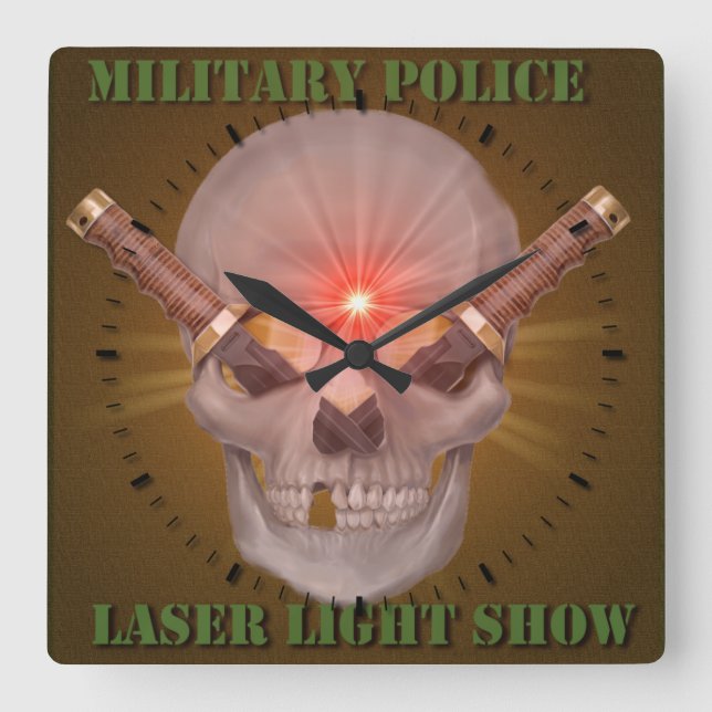 Relógio Quadrado Polícia Militar Laser Light Show (Frente)