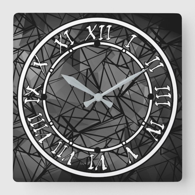 Relógio Quadrado Polígono, pintura (Frente)