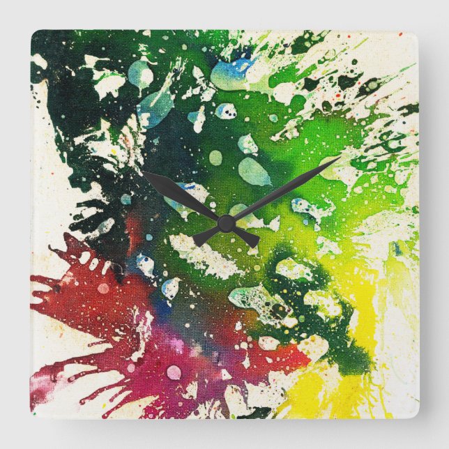 Relógio Quadrado Polocromático nº 4 de Michael Moffa (Frente)