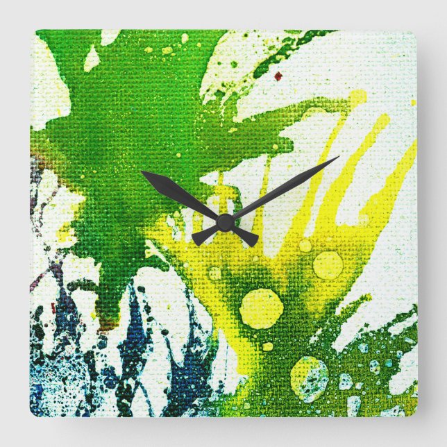 Relógio Quadrado Polocromoptico #2B por Michael Moffa (Frente)