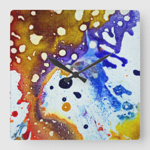 Relógio Quadrado Polychromoptic #1B by Michael Moffa