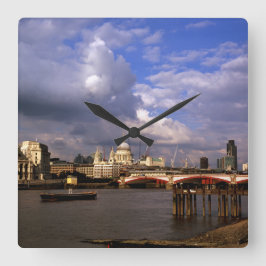 Relógio Quadrado Ponte Blackfriars e Catedral de Paul Rua