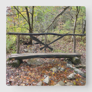 Relógio Quadrado Ponte Cades Cove Fall