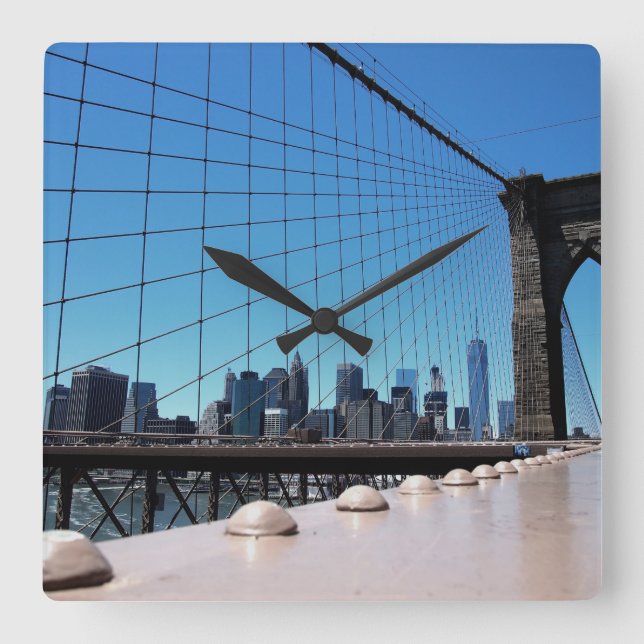 Relógio Quadrado Ponte de Brooklyn (Frente)