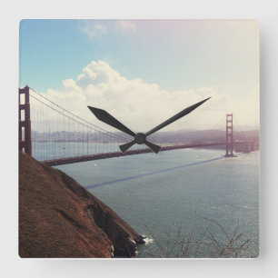 Relógio Quadrado Ponte ouro Gate