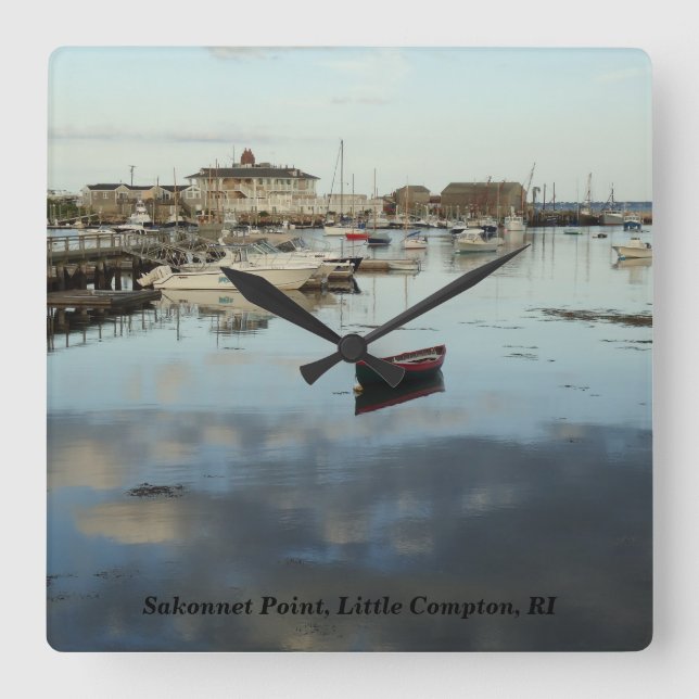 Relógio Quadrado Ponto de Sakonnet, Compton pequeno, RI (Frente)