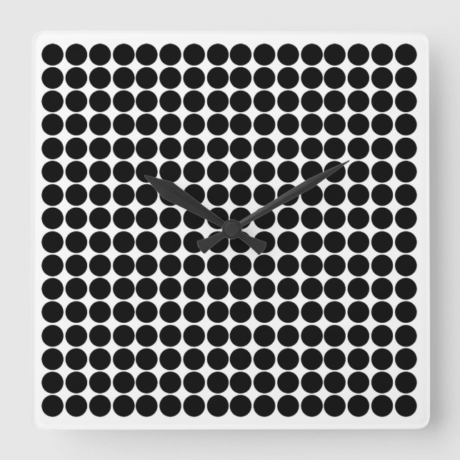 Relógio Quadrado Ponto Safari Preto (Frente)