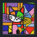 Relógio Quadrado Pop Art Cat Design Vibrante e Feliz<br><div class="desc">Descanse qualquer lugar com este design de gata de pop de arte vibrante! Apresentando um gatinho lúdico em tons vibrantes de vermelho, rosa, azul, amarelo e roxo, este trabalho de arte do tipo "um de um" certamente fará qualquer espaço se sentir mais animado. Perfeito para amantes de gatos, entusiastas de...</div>