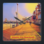 Relógio Quadrado Pop art do passeio à beira mar da praia de<br><div class="desc">Pop art do passeio à beira mar da praia de Atlantic City Mesmo que eu fosse nascido em NJ, há muitos anos, lol, o fim de semana 2010 do Memorial Day era minha primeira visita ao Atlantic City famoso. Eu experimentei muitas emoções diferentes que montam abaixo do cavalo branco Pike,...</div>