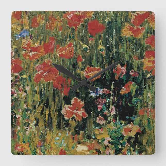 Relógio Quadrado Poppies (Frente)