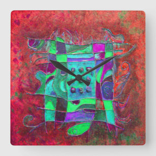 Relógio Quadrado "Poppy Open", por Paul Buică