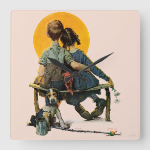 Relógio Quadrado Por do sol