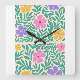 Relógio Quadrado  Por relógios logo flores 