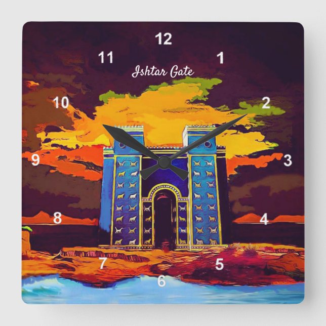 Relógio Quadrado Porta Ishtar (Frente)