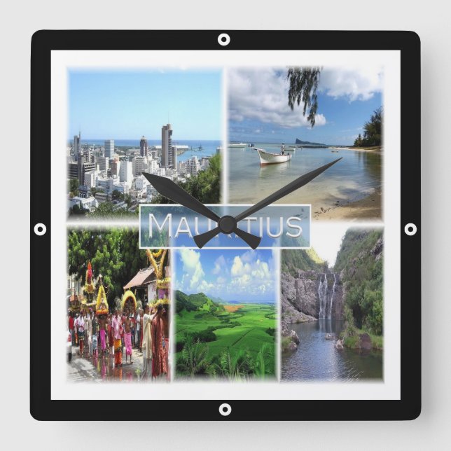 Relógio Quadrado PORTA zMU022 LOUIS, Mosaico, África, (Frente)