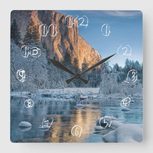 Relógio Quadrado Portas em Yosemite