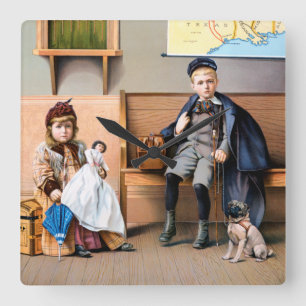 RELÓGIO QUADRADO POSTER DA ESTRADA DE FERRO, 1898