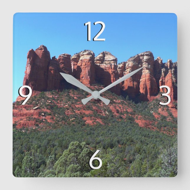 Relógio Quadrado Pote de café Rock II em Sedona Arizona (Frente)