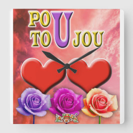 Relógio Quadrado Pou Toujou