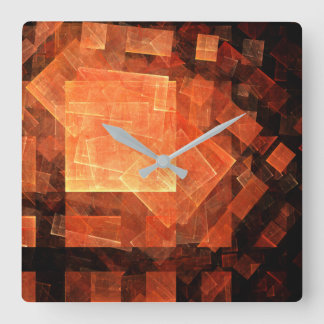 Relógio Quadrado Praça Abstrato de Arte Leve da Janela