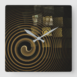 Relógio Quadrado Praça Abstrato de Hipnose